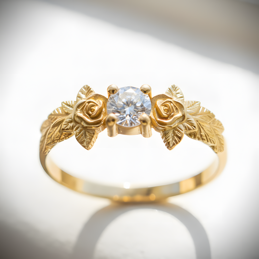 Yapraklar Yüzük (Tüm Maden ve Taş Seçenekleri)