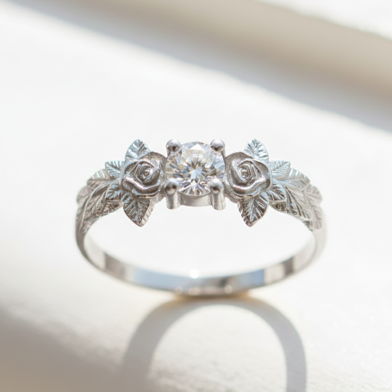 Yapraklar Yüzük (Tüm Maden ve Taş Seçenekleri)