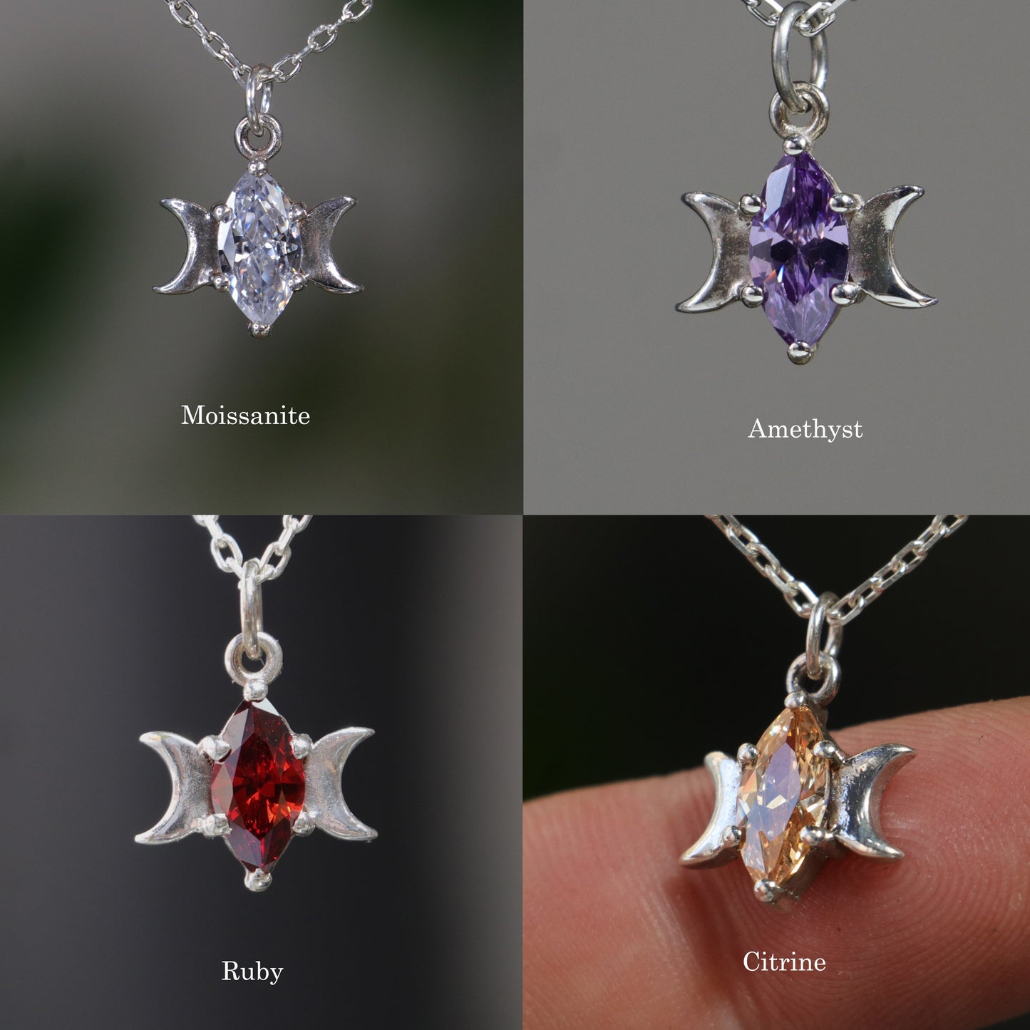 Marquise Amethyst 925 Silver Necklace