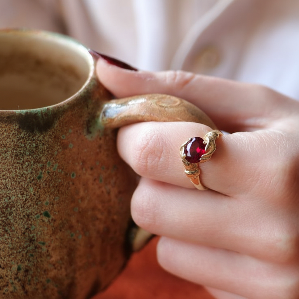 Secrets of the Universe Aquamarine 925 Silver Gold Plated Ring