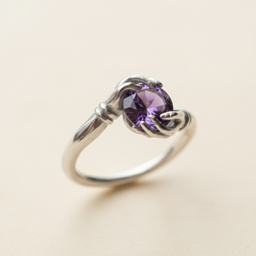 Secrets of the Universe Aquamarine 925 Silver Gold Plated Ring