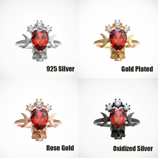 Moon Goddess Death Tanzanite 925 Silver Ring