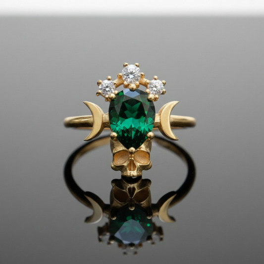 Moon Goddess Death Tanzanite 925 Silver Ring