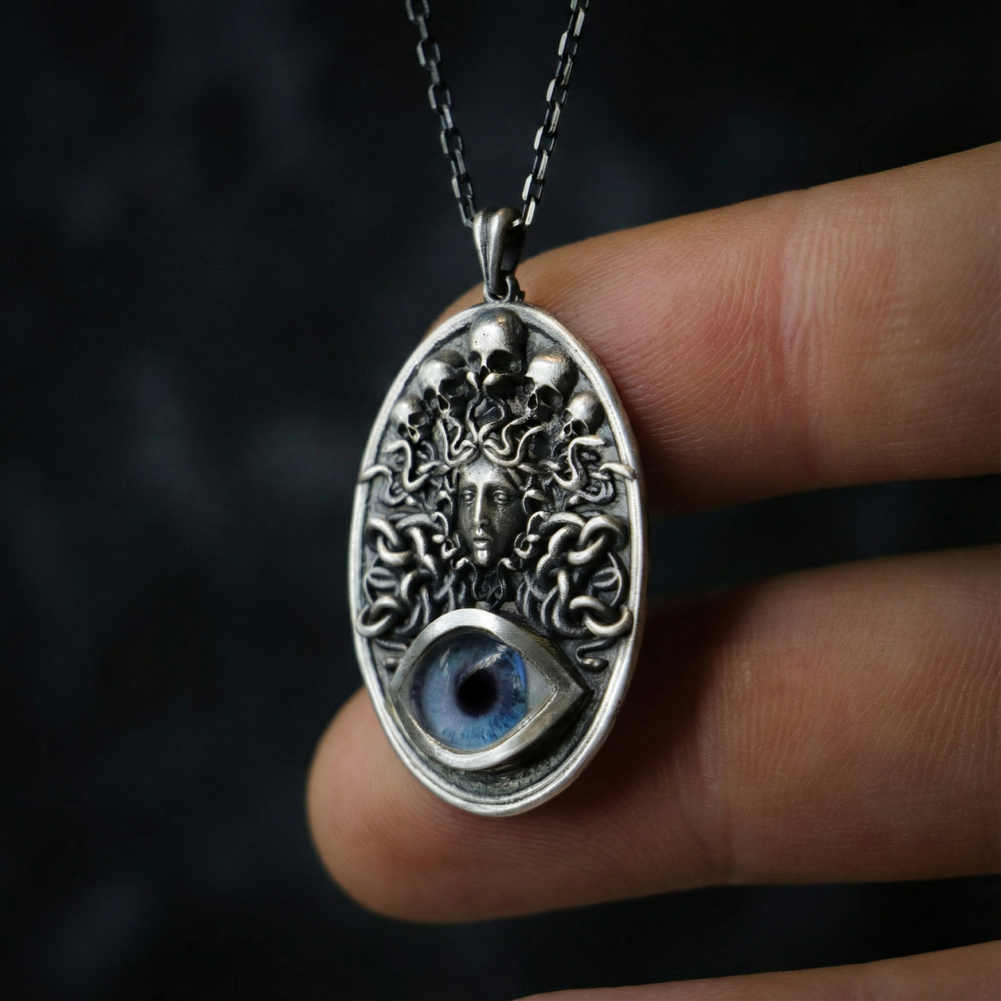Ouroboros Blue Eye Necklace