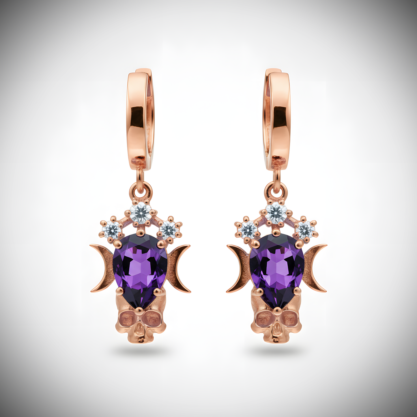 Skull and Moon Küpe (Tüm Taş ve Maden Seçenekleri)