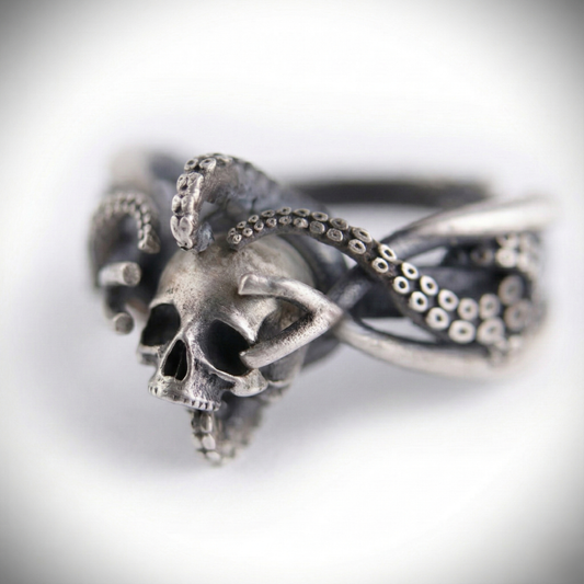 Memento Ahtapot 925 Gümüş Yüzük (Tüm Maden Seçenekleri)