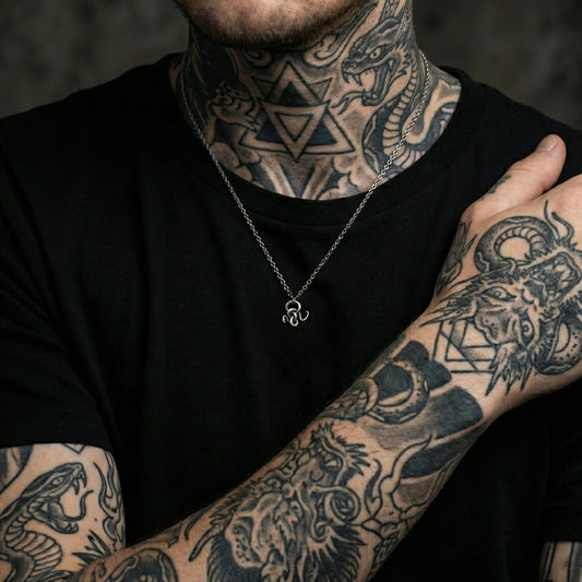 Mini Mini Skull 925 Oxidized Silver Necklace