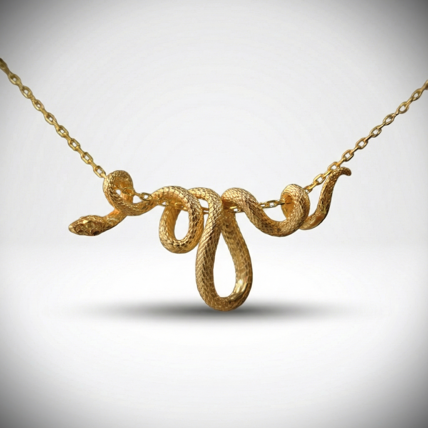 Coiled Snake 925 Silver Gold Plated Necklace