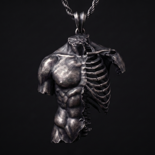 Erkek Tors - Memento Mori - 925 Gümüş Kolye