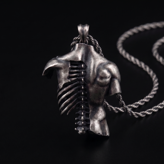 Erkek Tors - Memento Mori - 925 Gümüş Kolye