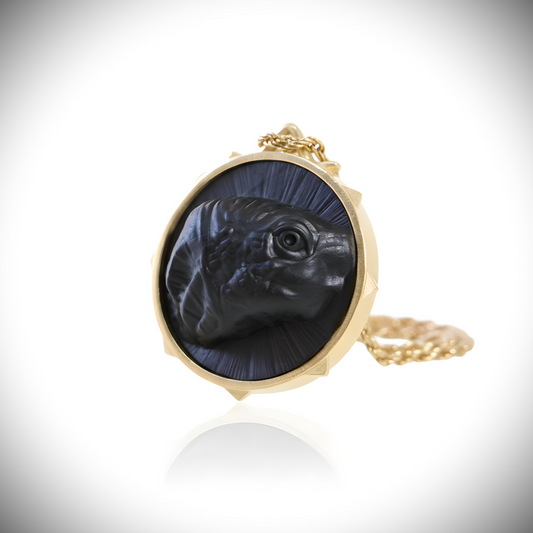 Marble Lion 925 Silver Gold Plated Necklace