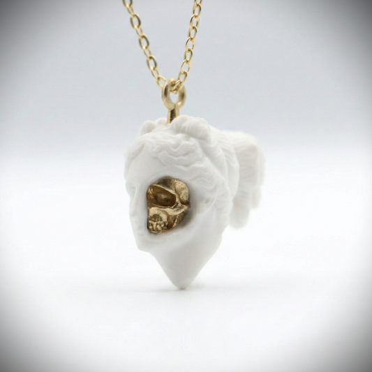 Marble Lion 925 Silver Gold Plated Necklace