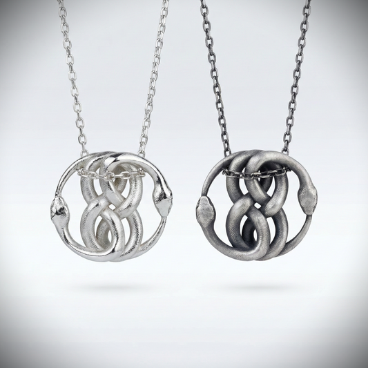 Mini Mini Skull 925 Oxidized Silver Necklace