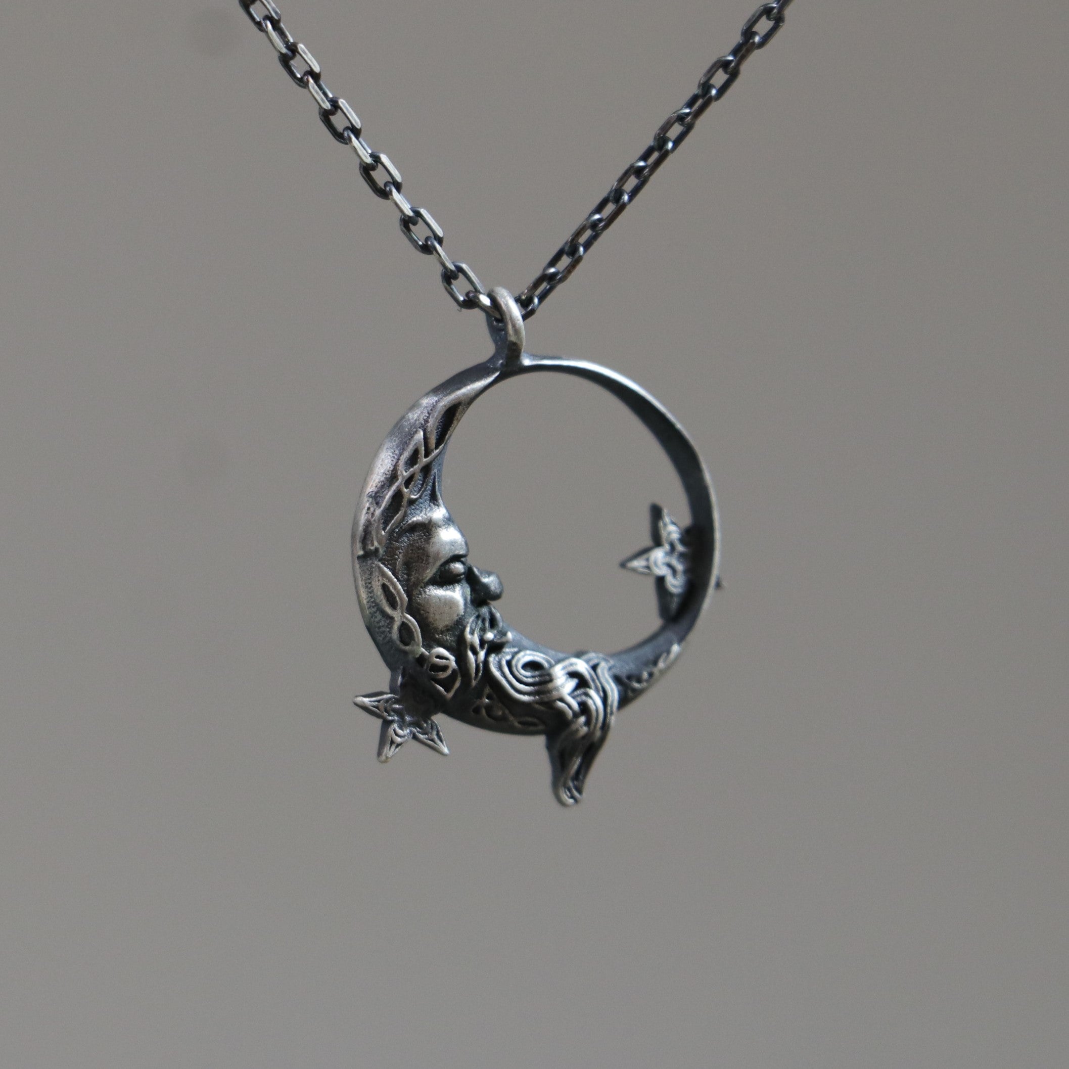 Moon 925 Silver Necklace – Moko Art Design